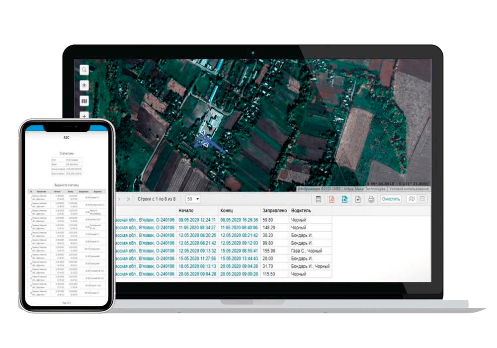 Контроль витрат палива. Звіт на ПК та мобільному